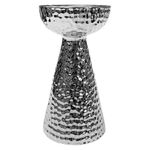 Portavela Plateado Texturizado Espiral 19.5 cm