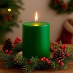 Vela Mediana Cilíndrica Verde con Aroma