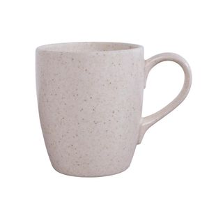 Taza de Porcelana Beige Rústica con Acabado Natural 12.8 Oz