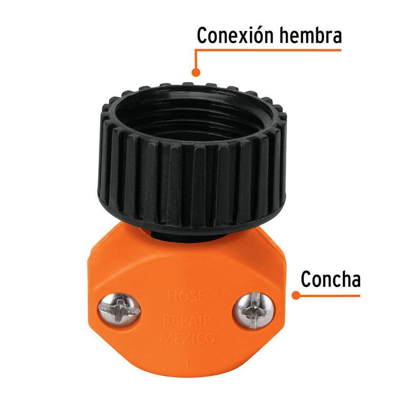 Conector Hembra Plástico Rosca de 1/2 Plg
