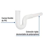 Sifón para Lavaplatos Flexible 1 1/2 Plg de PVC con Extensión