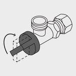 Llave Angular Vuelta Tipo de Giro 1/2 X 1/4 Plg