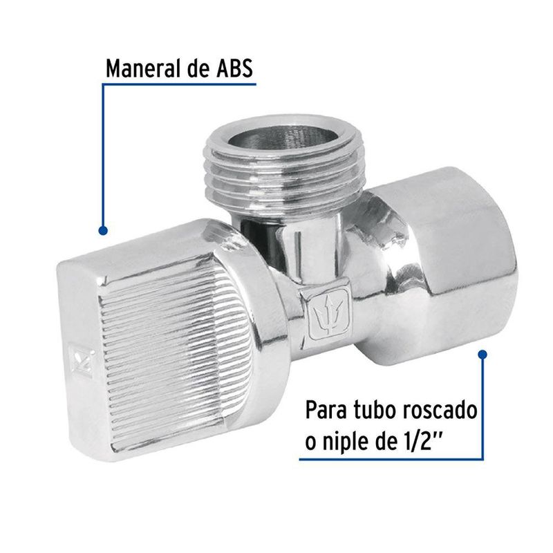 Llave Angular Vuelta Tipo de Giro 1/2 X 1/4 Plg