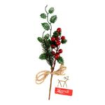Pick Navideño con Bayas y Hojas de 25 Cm