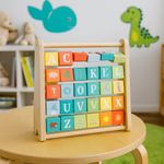 Juguete Didáctico 2 en 1 Abecedario y Ábaco de Madera