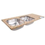 Lavatrastos Empotrable 120x50 cm Acero Inoxidable 2 Fosas Izquierdas