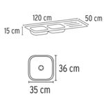 Lavatrastos Empotrable 120x50 cm Acero Inoxidable 2 Fosas Izquierdas