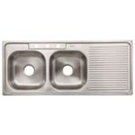 Lavatrastos Empotrable 120x50 cm Acero Inoxidable 2 Fosas Izquierdas