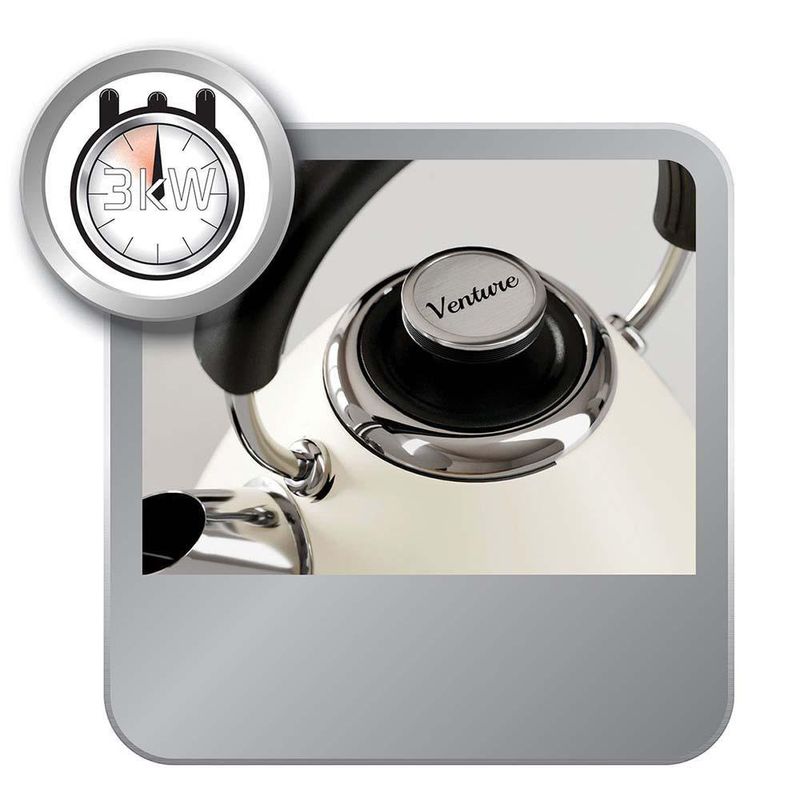 Hervidor Eléctrico Piramidal Crema con Filtro 1.5 L