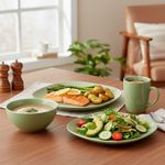 Vajilla Cuadrada Verde 16 Pzas