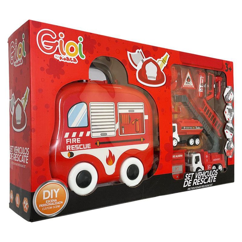 Set de Vehículos de Rescate Rojos