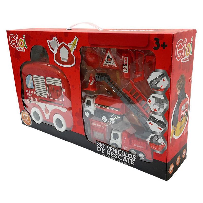 Set de Vehículos de Rescate Rojos