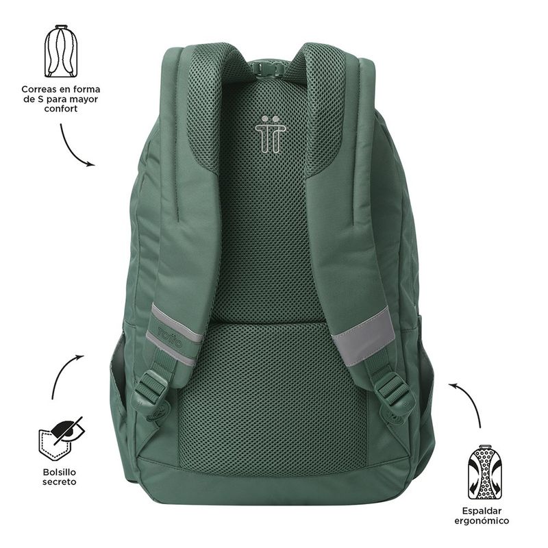 Mochila Grande Verde Indo para Laptop