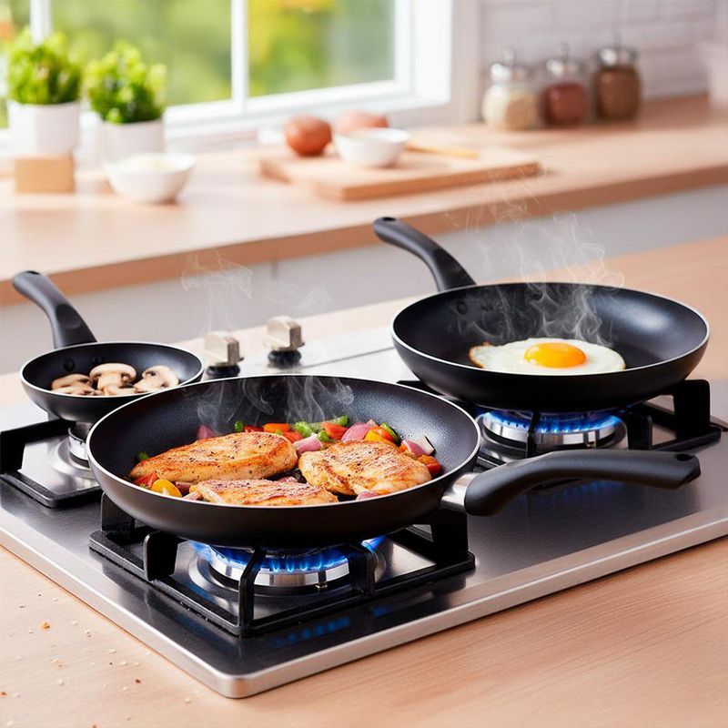 Set de Sartenes Aluminio 20, 24 y 26 Cm