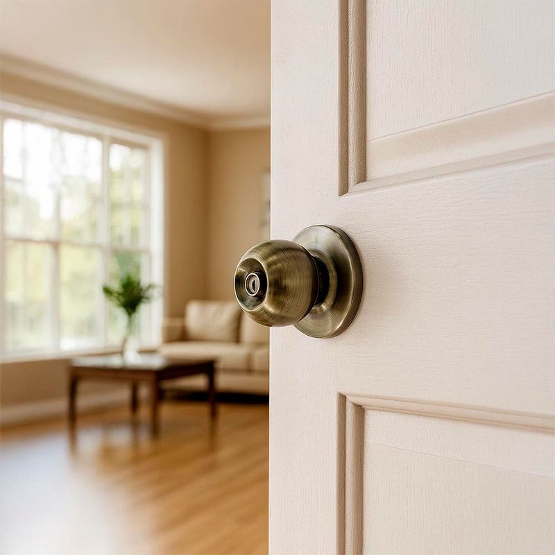 Cerradura Cilindro Esfera Dormitorio Latón Antiguo