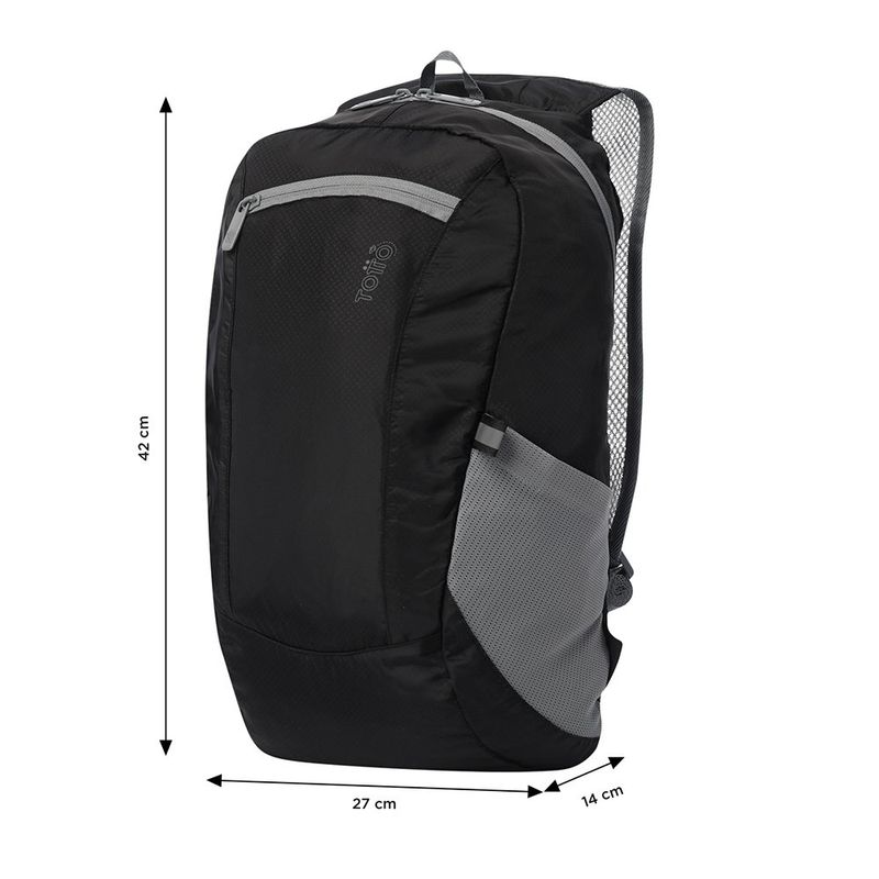 Mochila Plegable Negra Troker