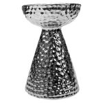 Portavela Plateado Texturizado Pequeño 15 cm