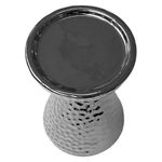 Portavela Plateado Texturizado Pequeño 15 cm