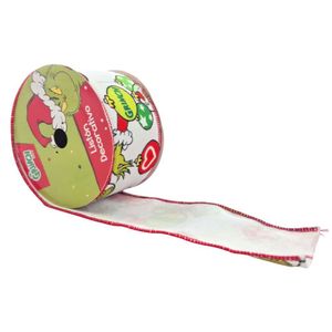 Listón Navideño de 6.35 cm x 5 m Diseño del Grinch