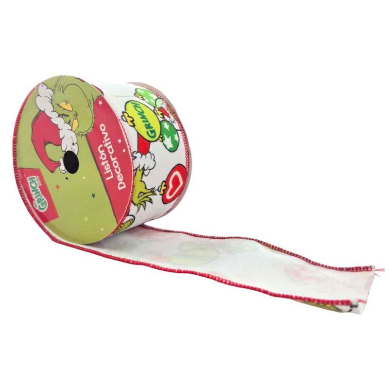 Listón Navideño de 6.35 cm x 5 m Diseño del Grinch