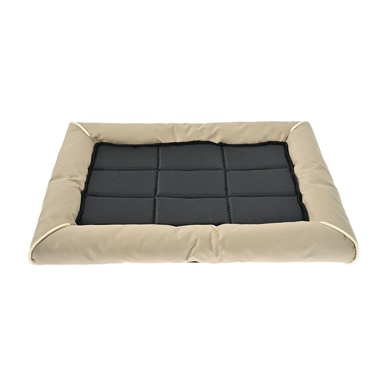 Cama para Perro Rectangular Acolchada Beige Talla S