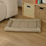 Cama para Perro Rectangular Acolchada Beige Talla S