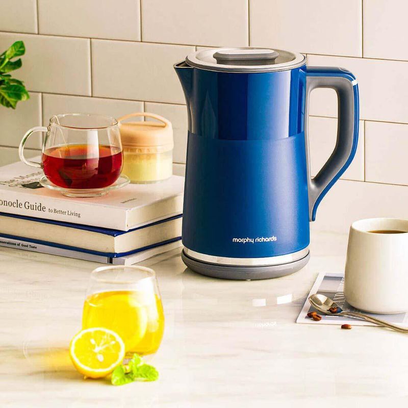 Hervidor Eléctrico Digital Azul con Doble Pared 1.5 L