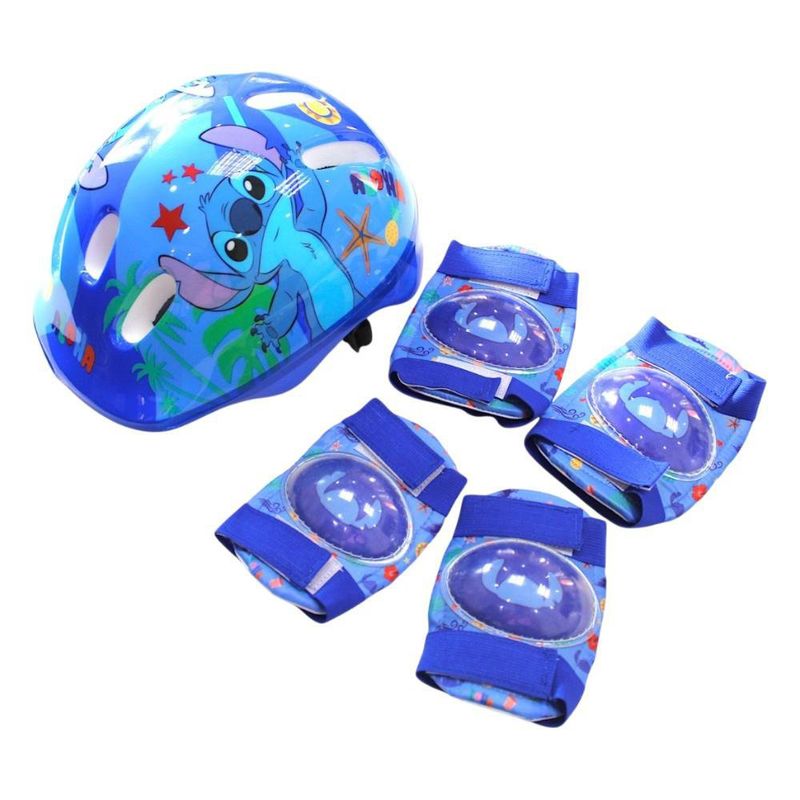 Casco Coderas Rodilleras Stitch Disney Infantil