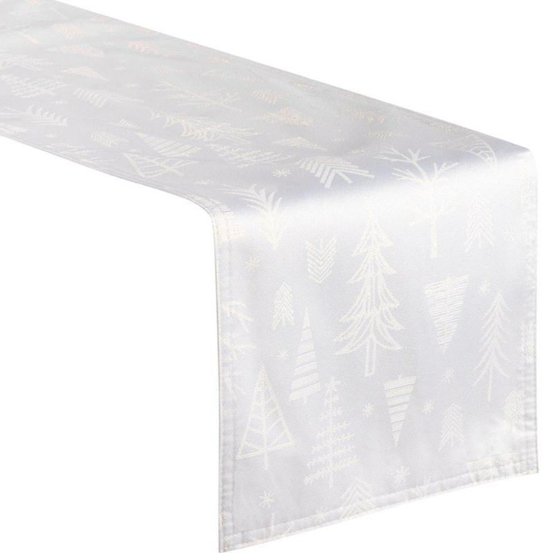Camino de Mesa con Árboles Navideños Blanco 36 x 183 Cm