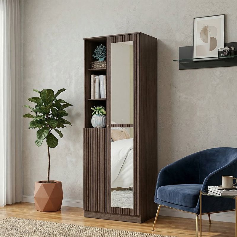 Armario Terra con Espejo y Repisas para Dormitorio 36.5 x 42 x 181 cm