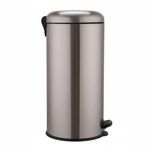 Basurero Sistema Pedal de Metal Plateado 30 L