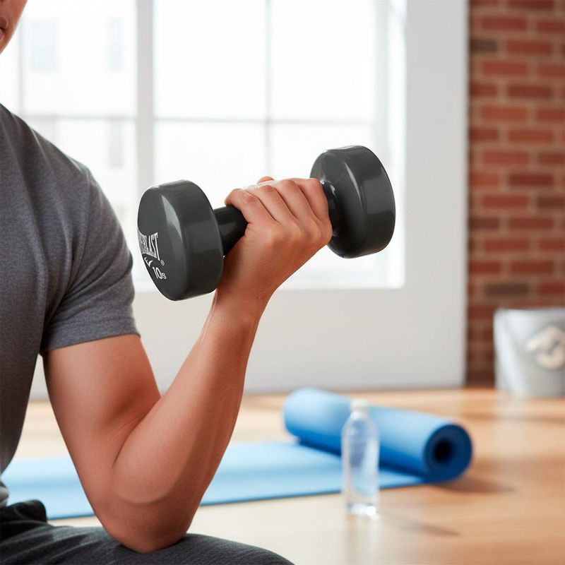 Mancuerna Negra Recubierta con Vinil 10 Lb