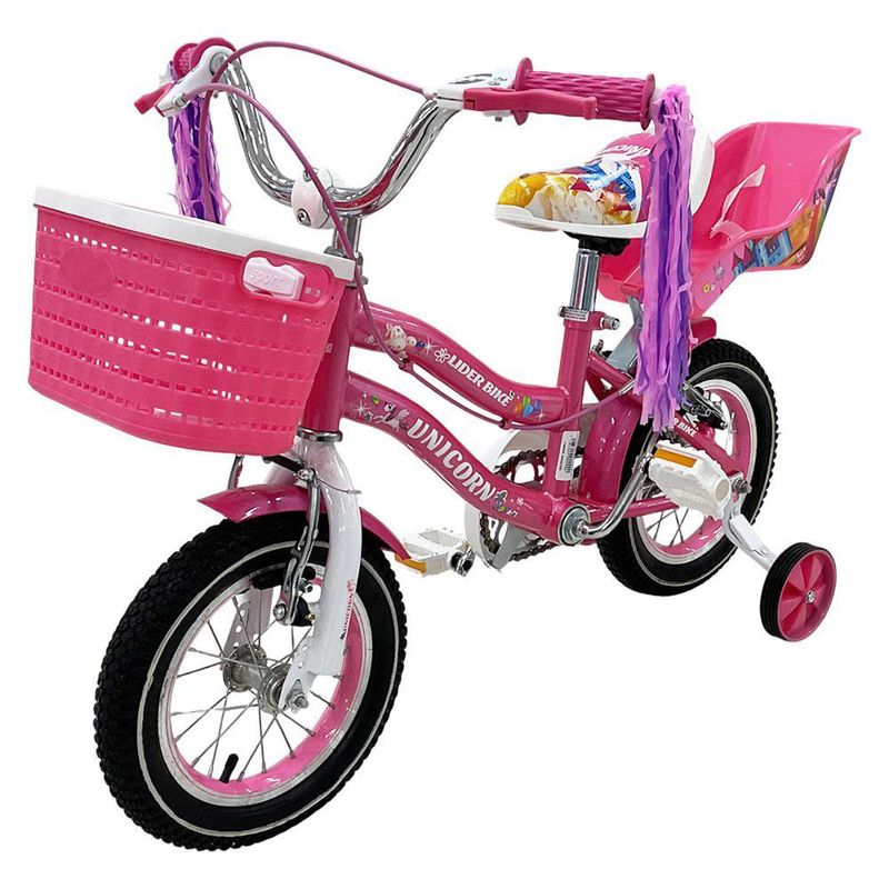 Bicicleta BMX 12 Plg con Portamuñeca Diseño Unicornio Colores Surtidos