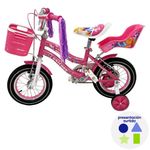 Bicicleta BMX 12 Plg con Portamuñeca Diseño Unicornio Colores Surtidos