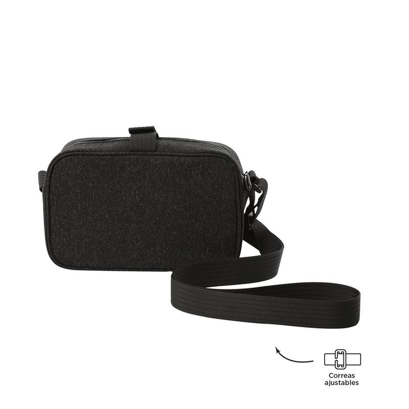Bolso Cruzado Crossbody Negro Knit Rectangular