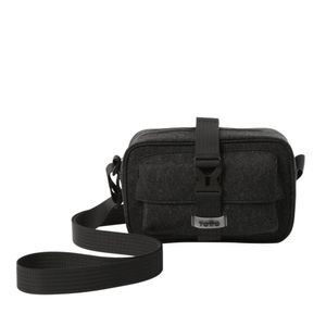 Bolso Cruzado Crossbody Negro Knit Rectangular