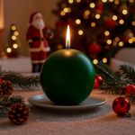 Vela Esférica Verde Extra Grande para Navidad