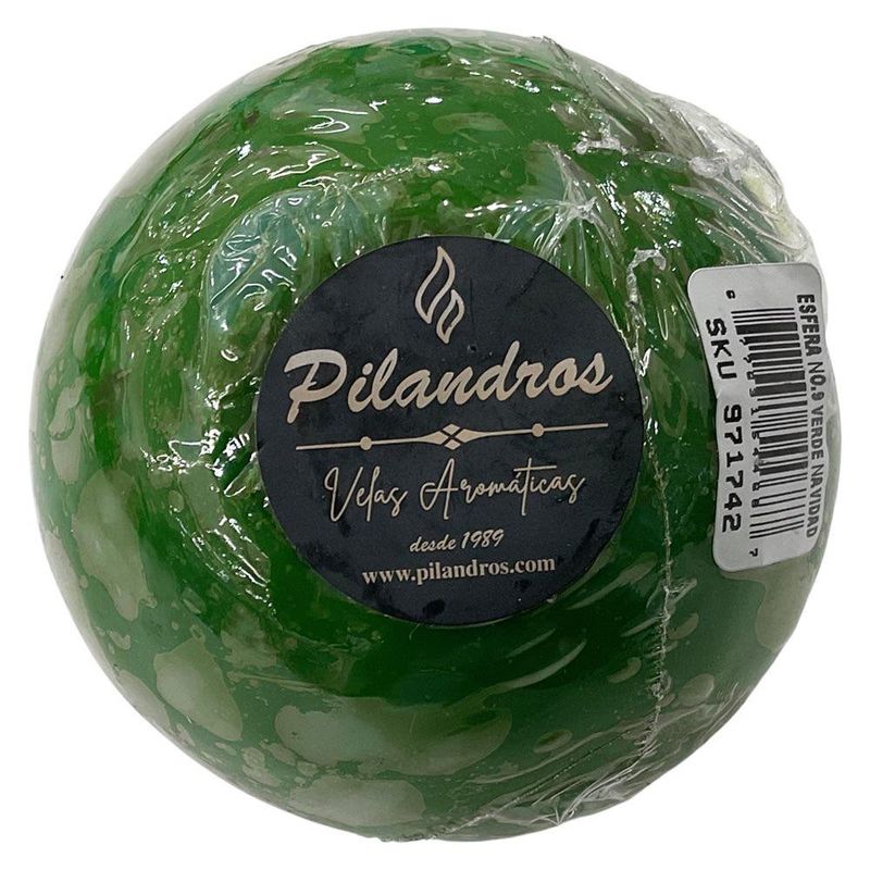 Vela Esférica Verde Extra Grande para Navidad