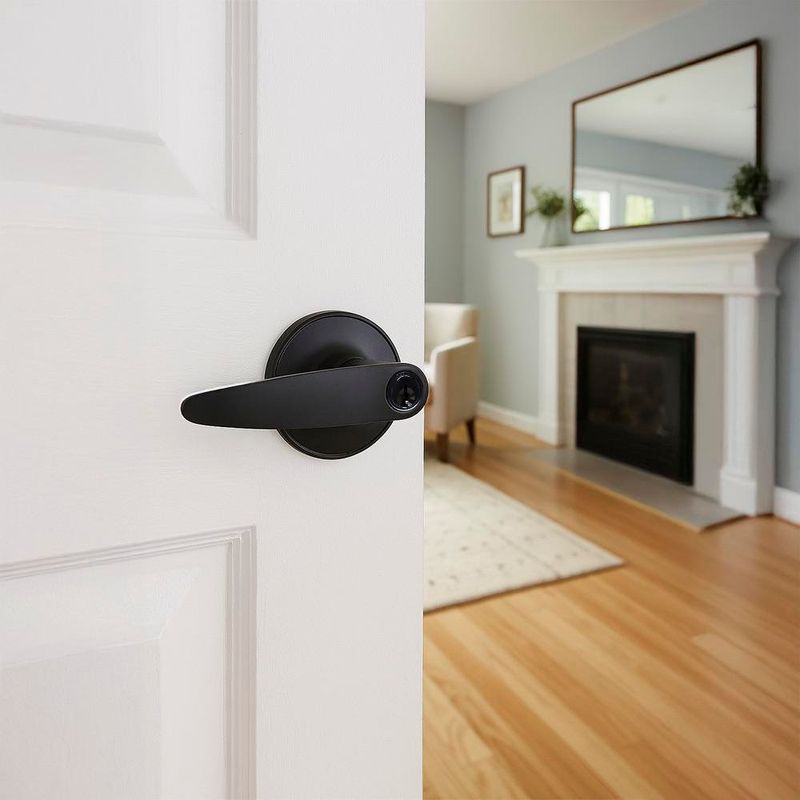 Cerradura de Dormitorio Tipo Manija Génova Negra