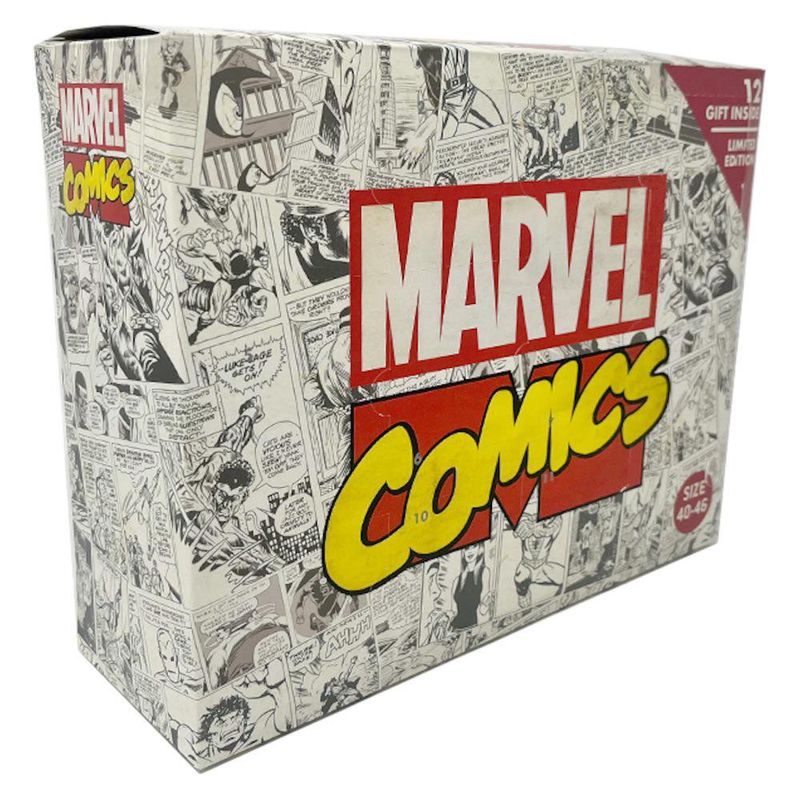 Caja con 12 Pares de Calcetines Diseño Marvel Talla 40