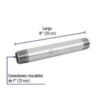 Niple con Rosca 1 Plgx8 Plg de Acero Galvanizado