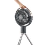 Ventilador Gris con Cabezal Giratorio 3D