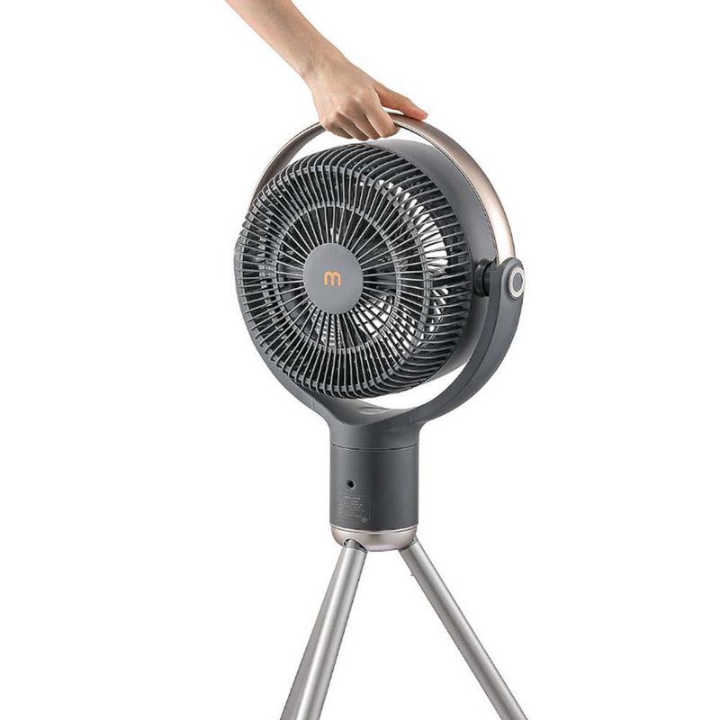 Ventilador Gris con Cabezal Giratorio 3D