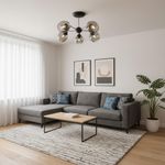 Lámpara Colgante Cromo y Negro 5 Luces E27 40 W