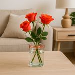 Florero Transparente con Cuello Veteado