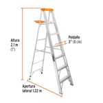 Escalera de Tijera de Aluminio 6 Peldaños Capacidad 175 kg