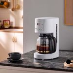 Cafetera Gris Programable con Jarra de Vidrio 1.5 L