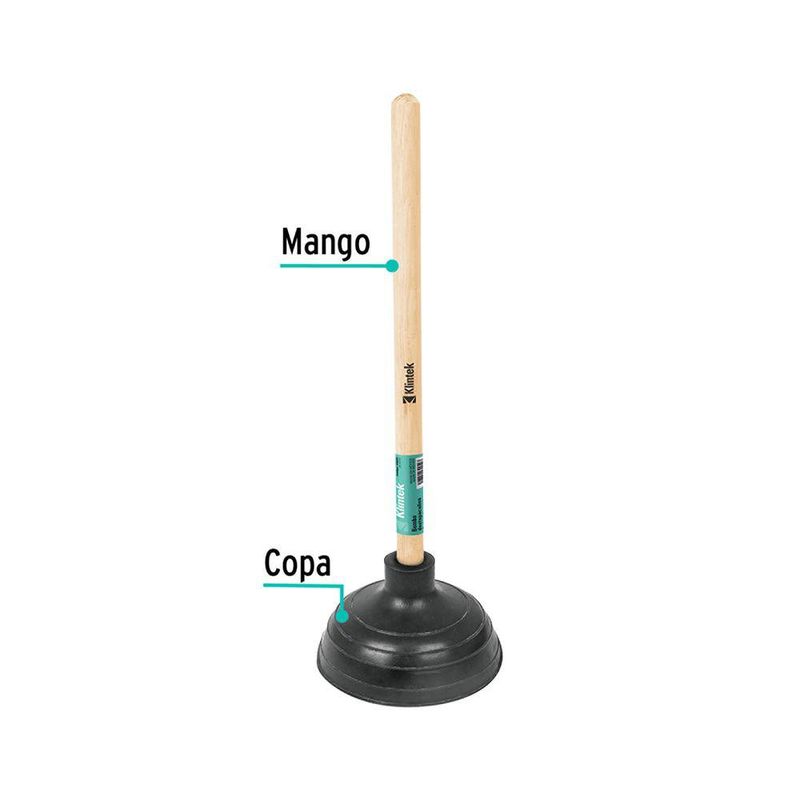 Bomba Destapacaños con Copa de Hule 15 Cm