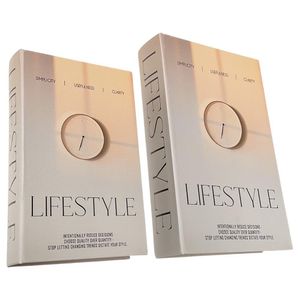 Set de Libros Cajas Decorativas Beige y Gris 2 Piezas