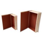 Set de Libros Cajas Decorativas Beige y Gris 2 Piezas